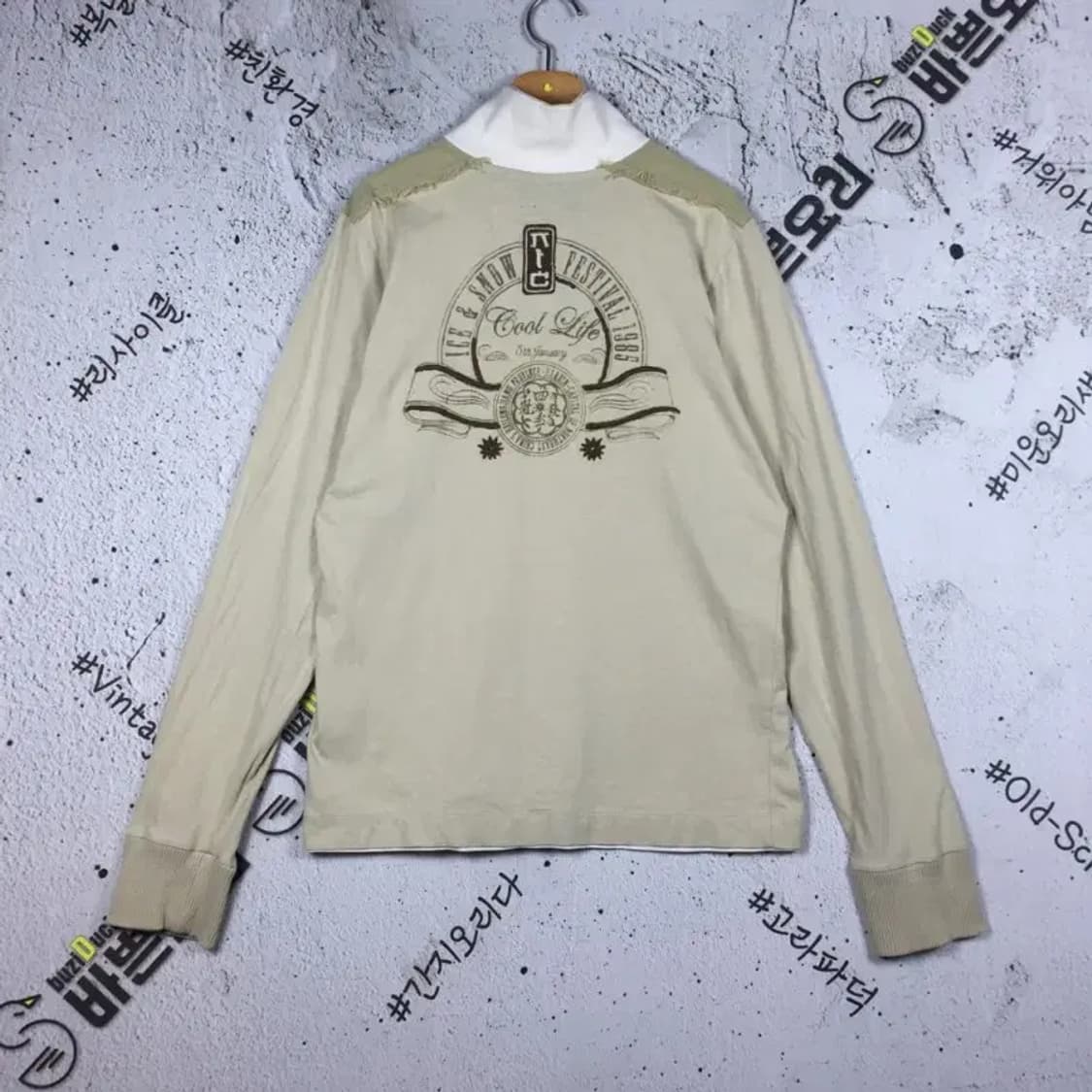 나파피리 NAPAPIJRI 빈티지 긴팔 카라 티 베이지 S 2100139 상품이미지2