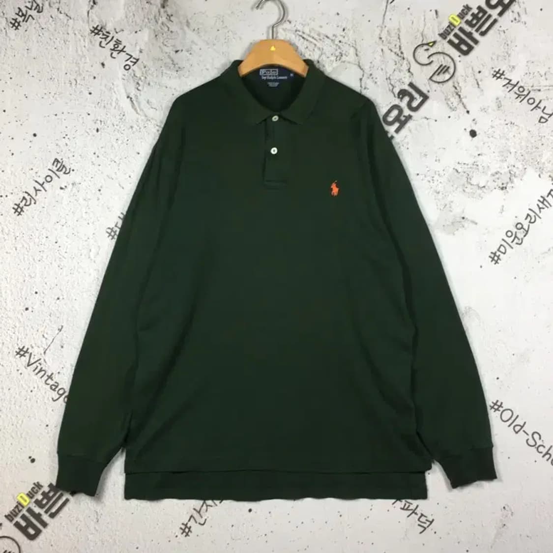 폴로랄프로렌 POLO 피케 긴팔 카라 티 그린 M/105 2100142 상품이미지1