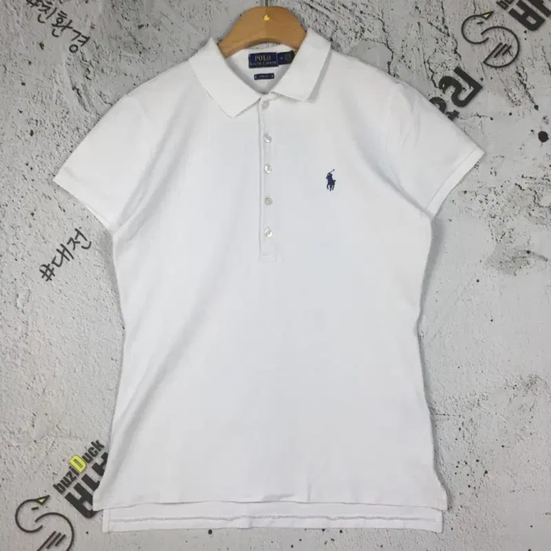 폴로랄프로렌 슬림핏 여성 반팔 카라티 화이트 M 1000495 상품이미지1