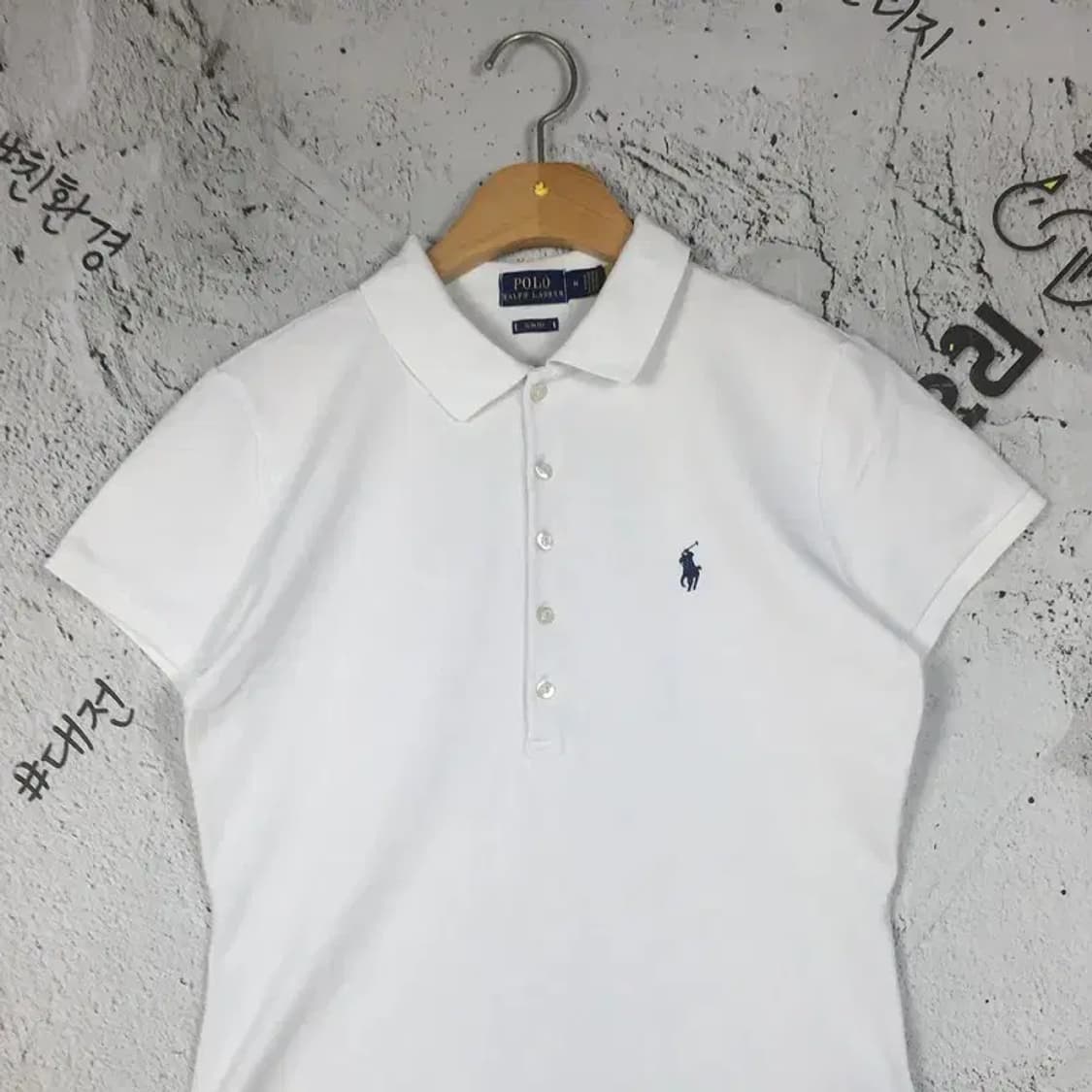 폴로랄프로렌 슬림핏 여성 반팔 카라티 화이트 M 1000495 상품이미지4
