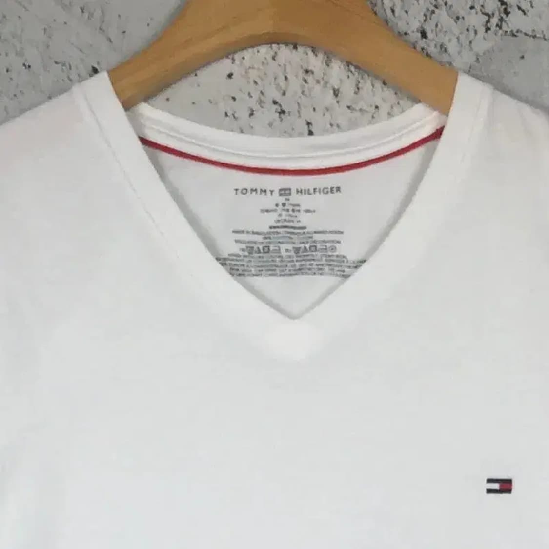 타미힐피거 브이넥 기본 반팔 티 화이트 M 1000491 상품이미지6