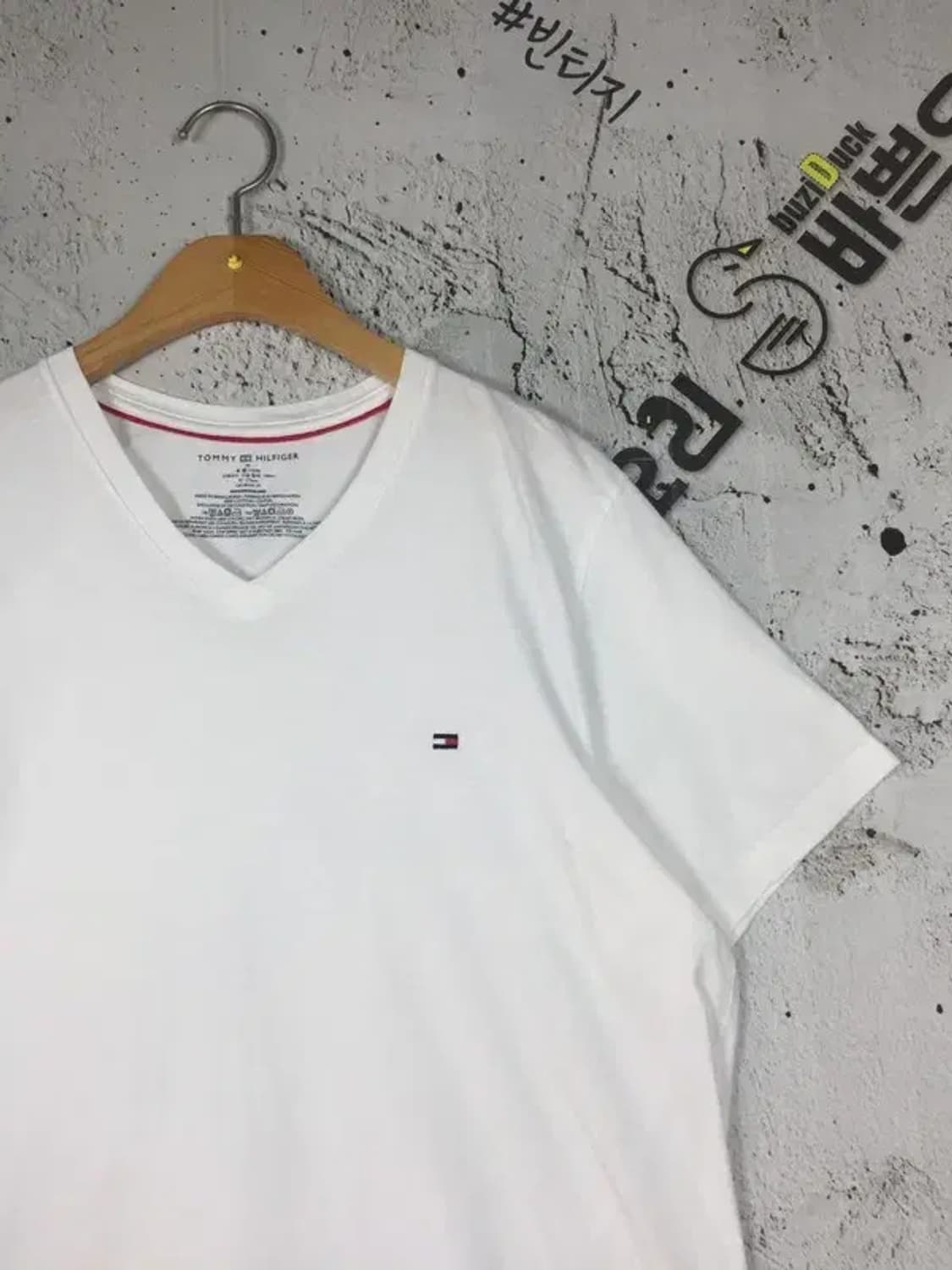 타미힐피거 브이넥 기본 반팔 티 화이트 M 1000491 상품이미지9