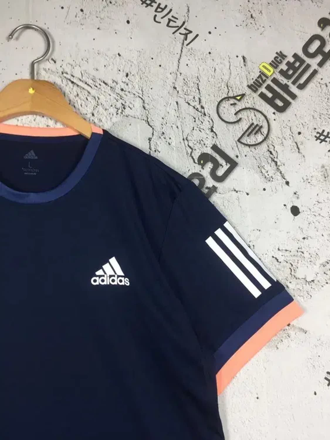아디다스 기능성 클럽3 스트라이프티 반팔 티 네이비 L 1000499 상품이미지6