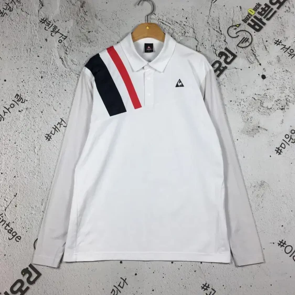 르꼬끄 기능성 플래그 폴로 골프 긴팔 화이트 95 2100146 상품이미지1