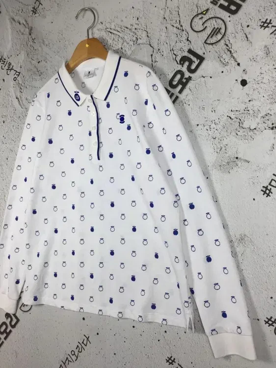 와이드앵글 W.ANGLE 골프 긴팔 카라 티 화이트 105 2100149 상품이미지4