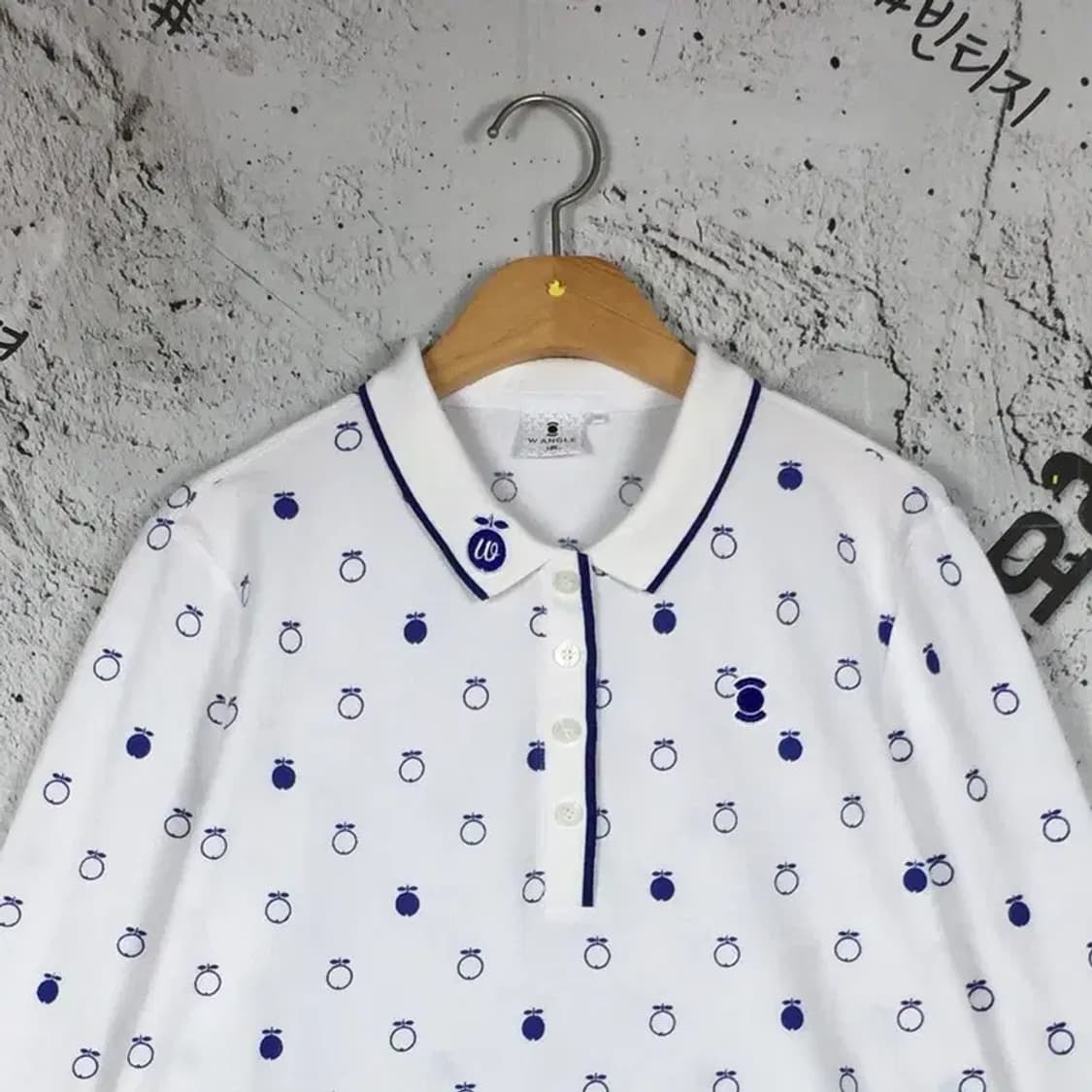 와이드앵글 W.ANGLE 골프 긴팔 카라 티 화이트 105 2100149 상품이미지5