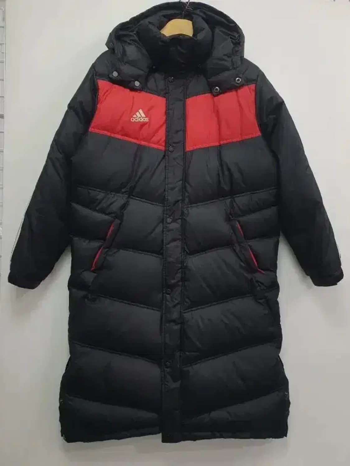 아디다스 레드블랙 삼선 다운 롱패딩 ㅡ3180 상품이미지1