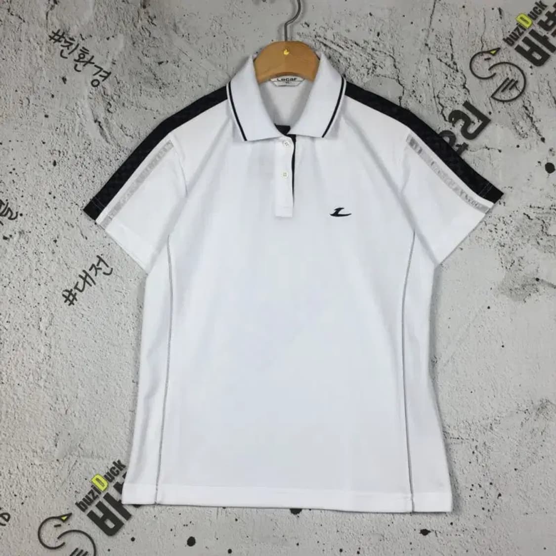 [새상품] 르까프 여성 기능성 반팔 카라티 화이트 95 1000501 상품이미지1