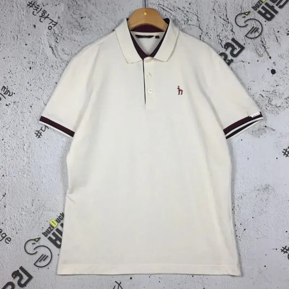 헤지스 HAZZYS 골프 반팔 카라티 크림 100 1000502 상품이미지1