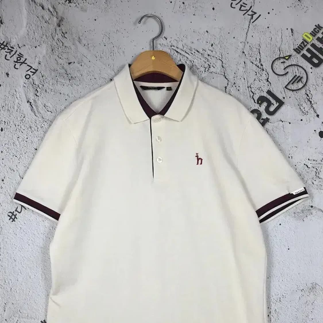 헤지스 HAZZYS 골프 반팔 카라티 크림 100 1000502 상품이미지4