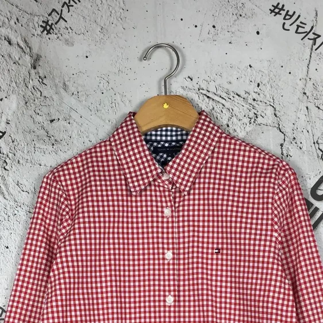 타미힐피거 TOMMY 여성 셔츠 레드 깅엄체크 95 1100333 상품이미지5