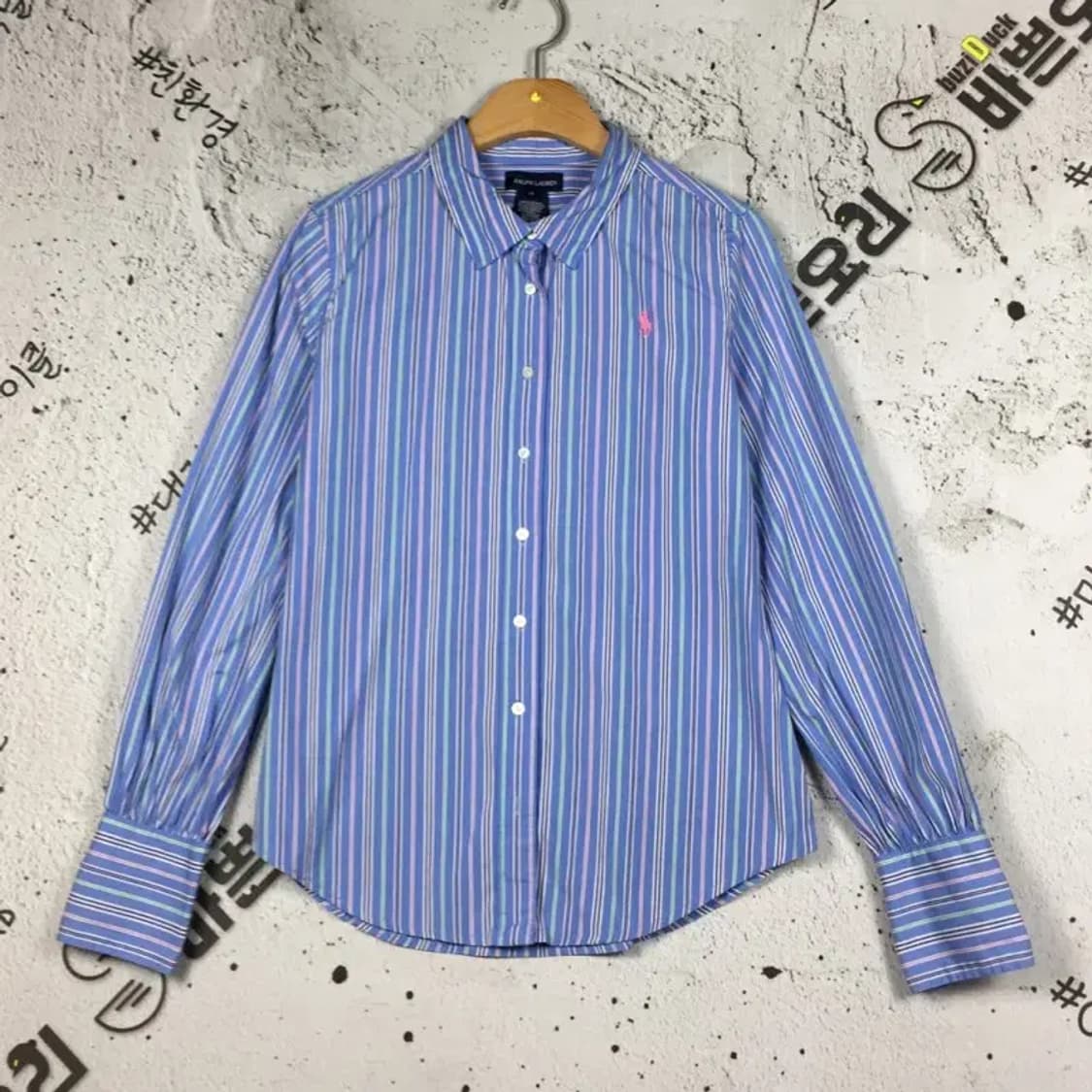 랄프로렌 여성 스트라이프 긴팔 셔츠 블루 S(14) 1100338 상품이미지1