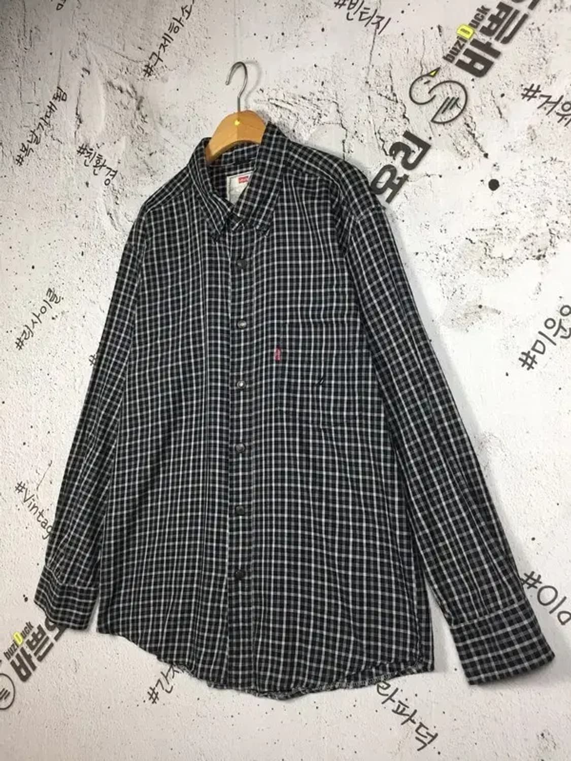 리바이스 LEVI'S 긴팔 셔츠 블랙 세퍼드체크 105 1100335 상품이미지4