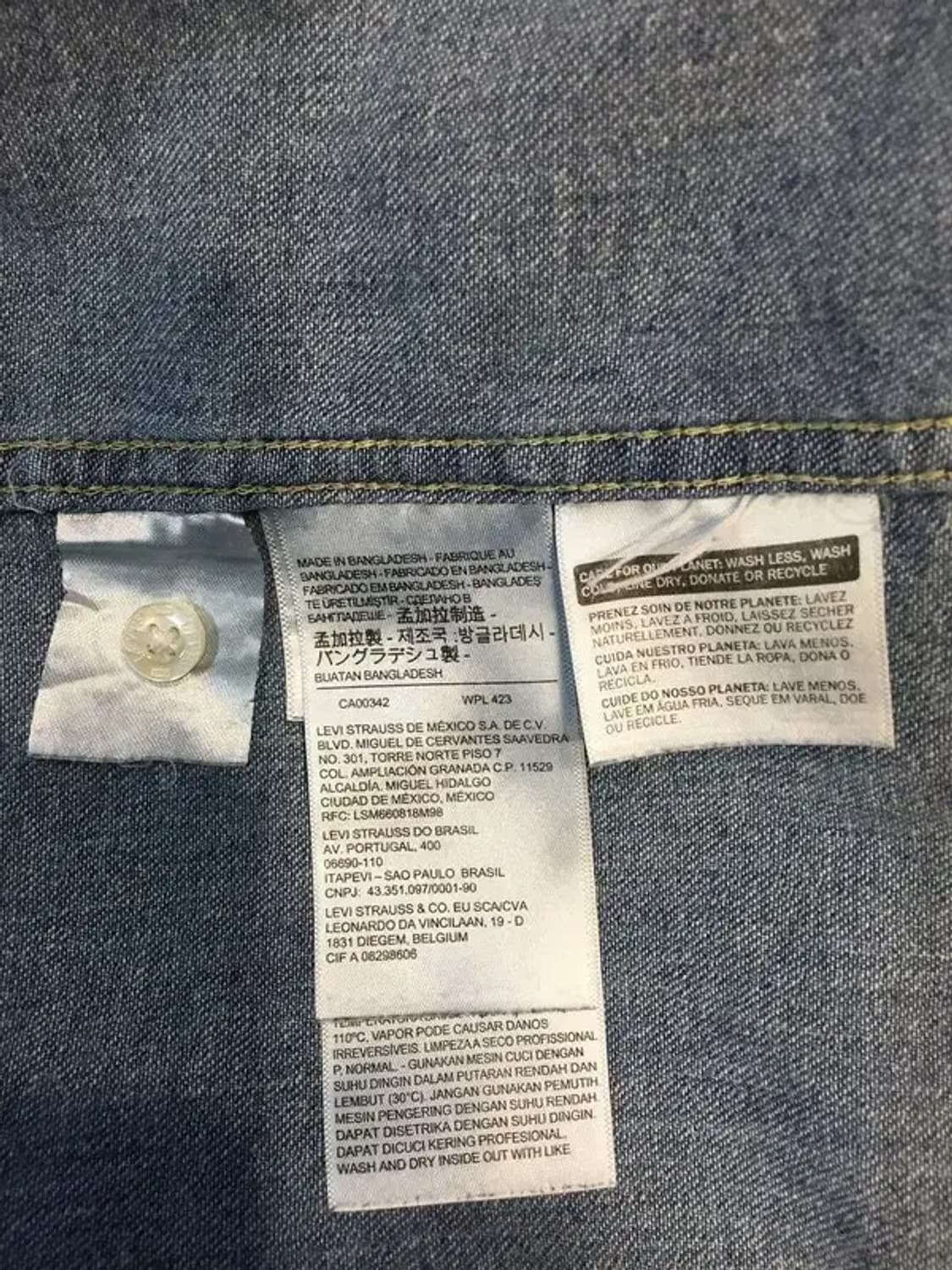 리바이스 LEVI'S 웨스턴 데님 셔츠 중청 XL 1100337 상품이미지10