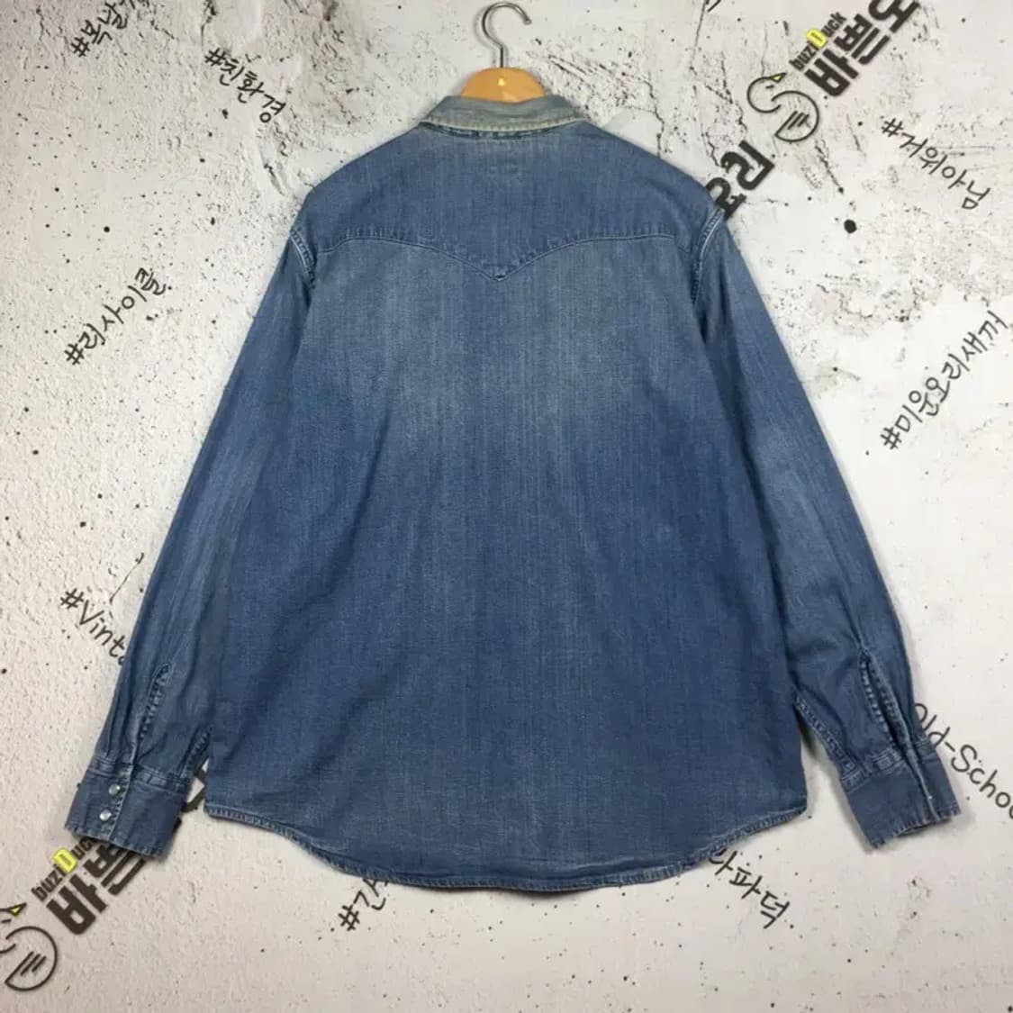 리바이스 LEVI'S 웨스턴 데님 셔츠 중청 XL 1100337 상품이미지2