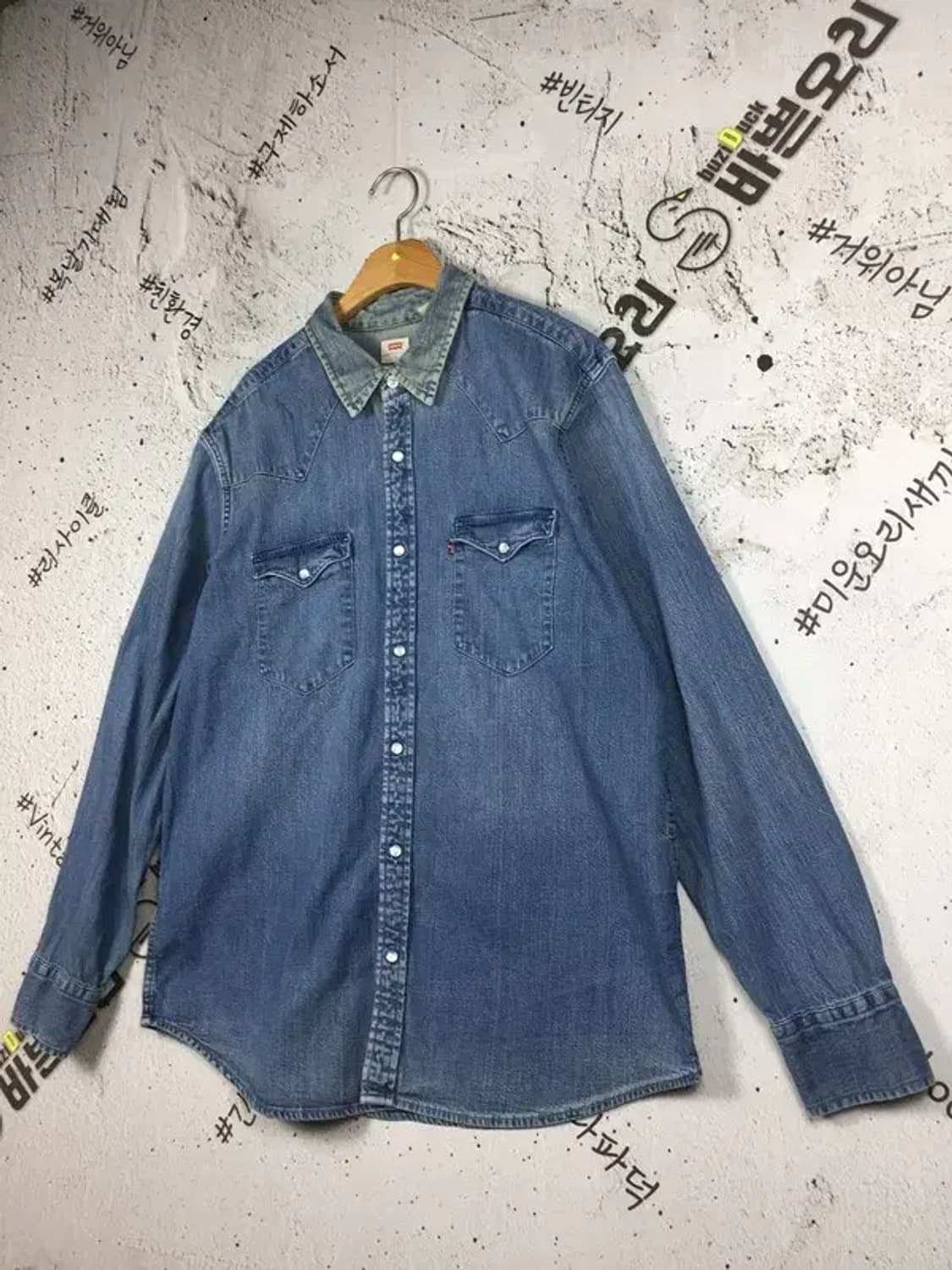 리바이스 LEVI'S 웨스턴 데님 셔츠 중청 XL 1100337 상품이미지4