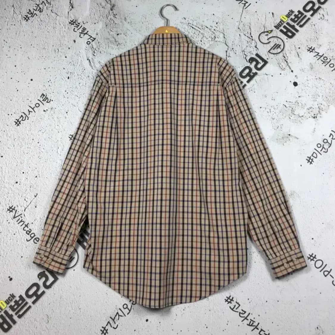 닥스 런던 셔츠 베이지 건클럽 클래식 체크 95 1100339 상품이미지2