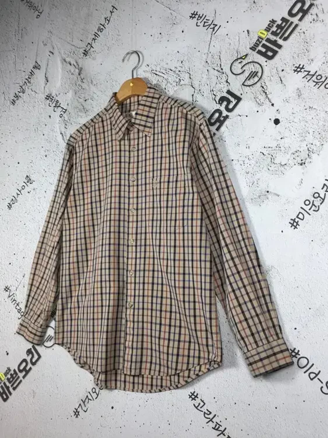 닥스 런던 셔츠 베이지 건클럽 클래식 체크 95 1100339 상품이미지4