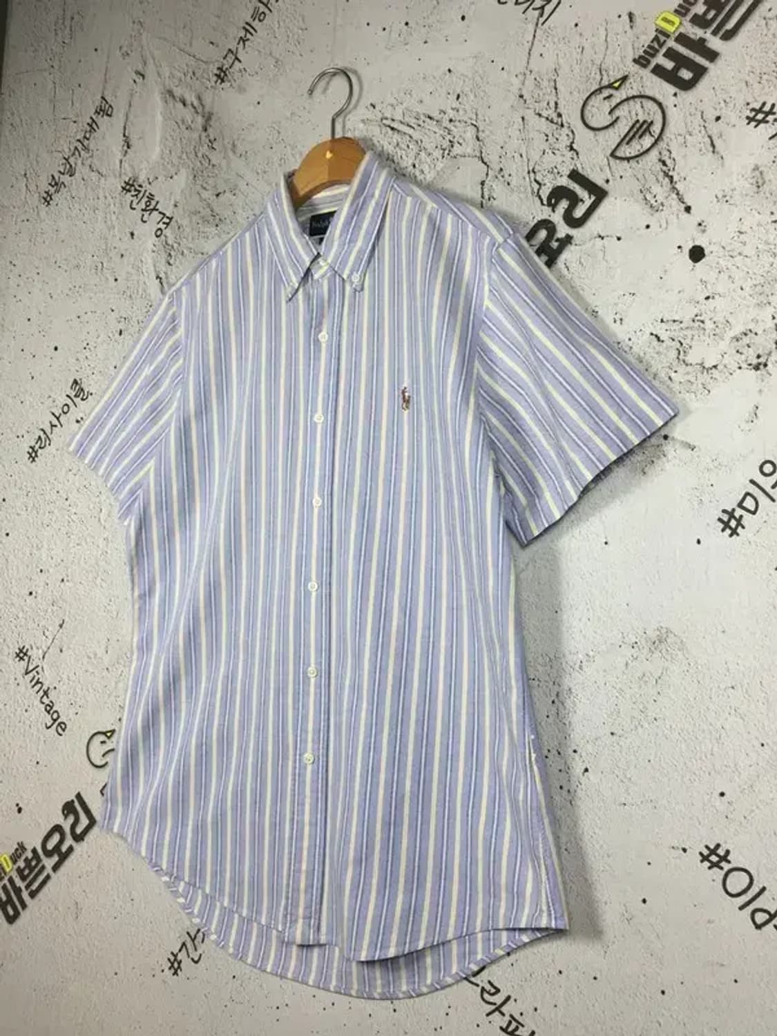 랄프로렌 컬러포니 반팔 셔츠 라이트 블루 스트라이프 M 1100341 상품이미지4