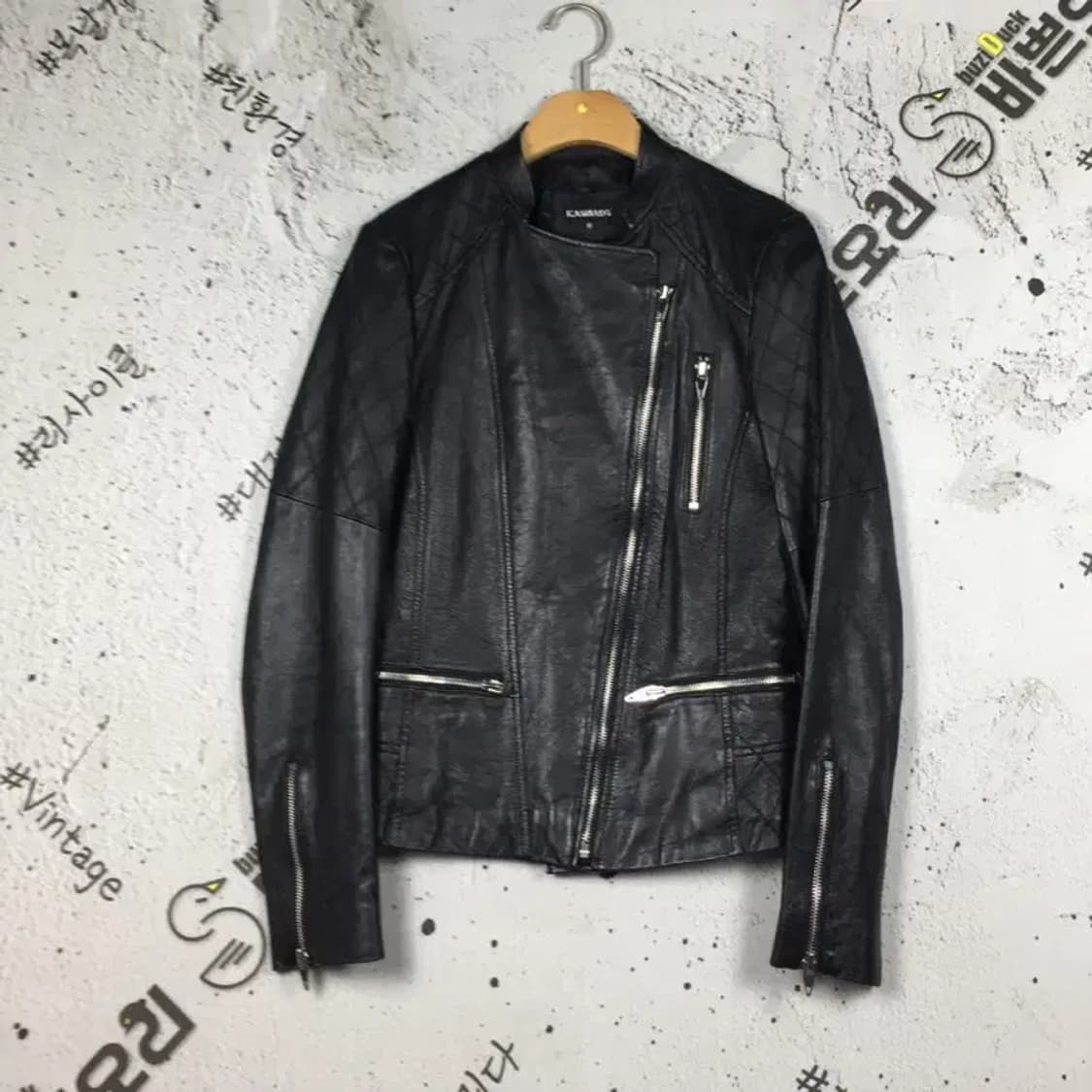 카시바디 여성 양가죽 라이더 자켓 블랙 55 3200066 상품이미지1