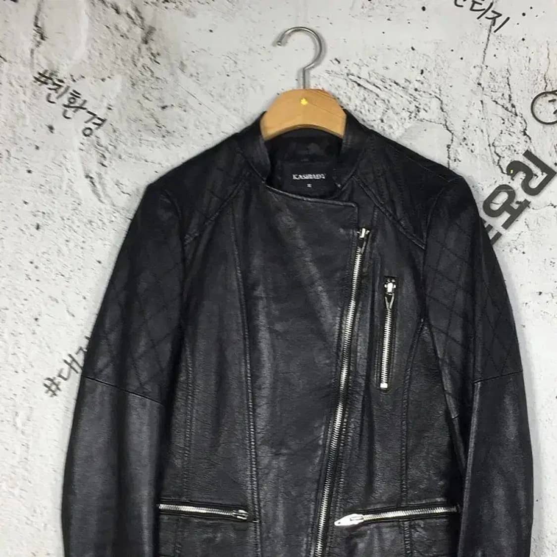 카시바디 여성 양가죽 라이더 자켓 블랙 55 3200066 상품이미지5