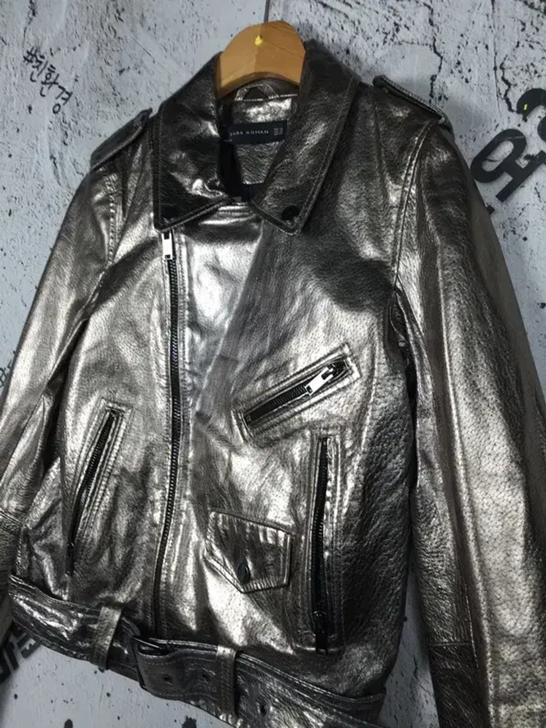 자라 ZARA 여성 건메탈 실버 모토재킷 XS 3200069 상품이미지4