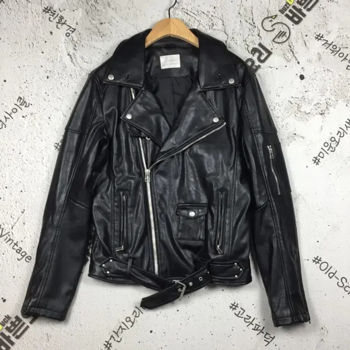 자라 ZARA 맨 바이커 라이더 가죽 자켓 블랙 USA M 3200070 상품이미지1