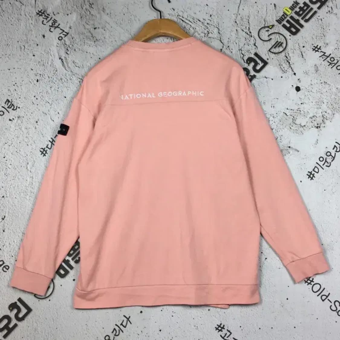 내셔널지오그래픽 와펜 맨투맨 라이트 핑크 160 2100152 상품이미지2