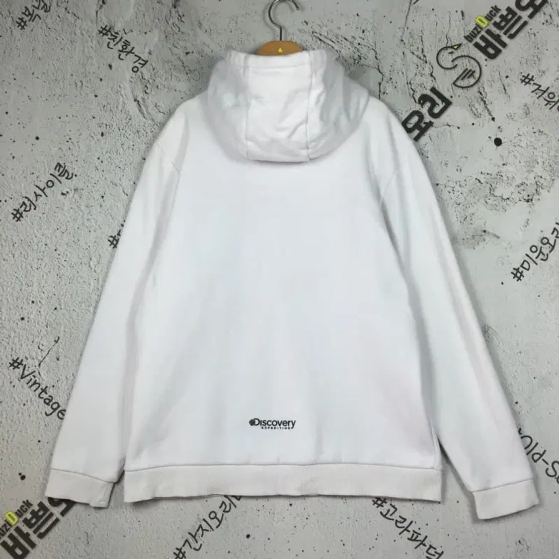 디스커버리 빅로고 기모 후드티 화이트 105 2300200 상품이미지2