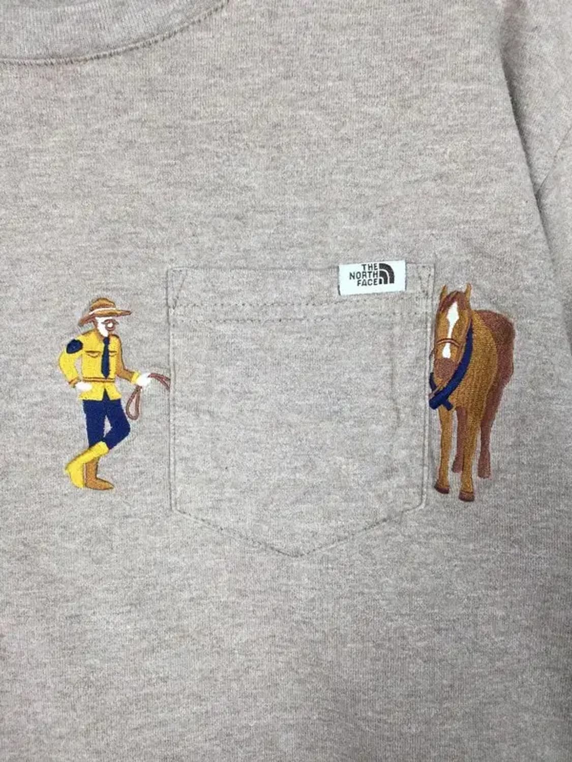 노스페이스 여성 포켓 긴팔 티 멜란지 베이지 M/95 2100153 상품이미지5