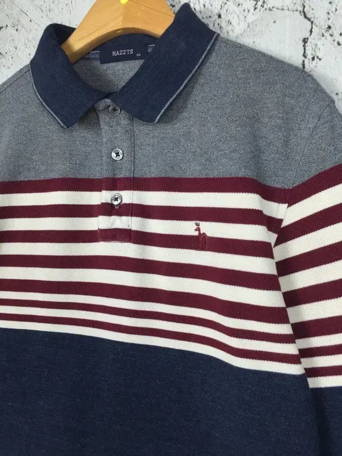 헤지스 캐쥬얼 PK 카라 긴팔 티 네이비 100 2100154 상품이미지4