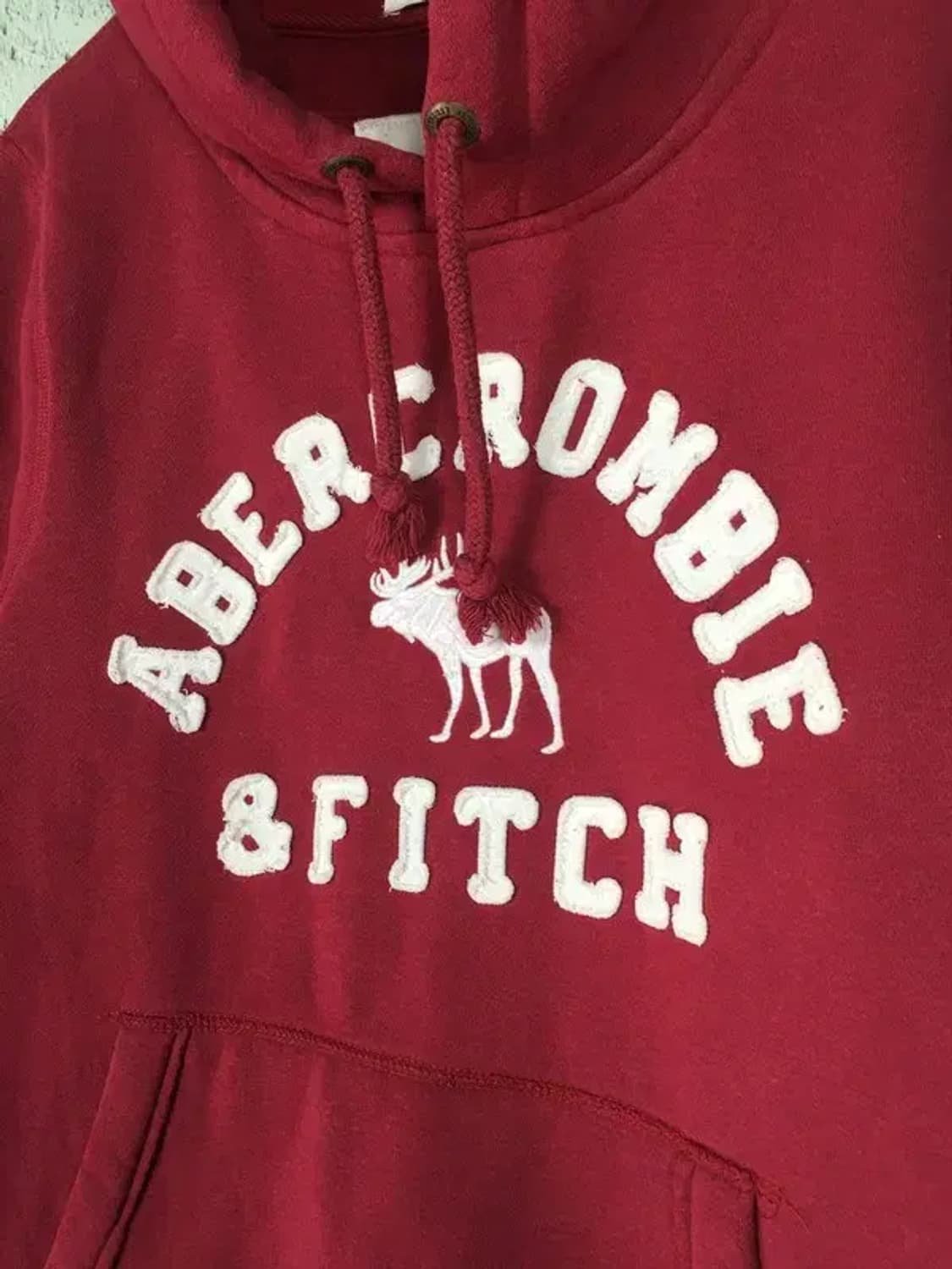 아베크롬비 빅로고 기모 후드티 와인 S 2300201 상품이미지4