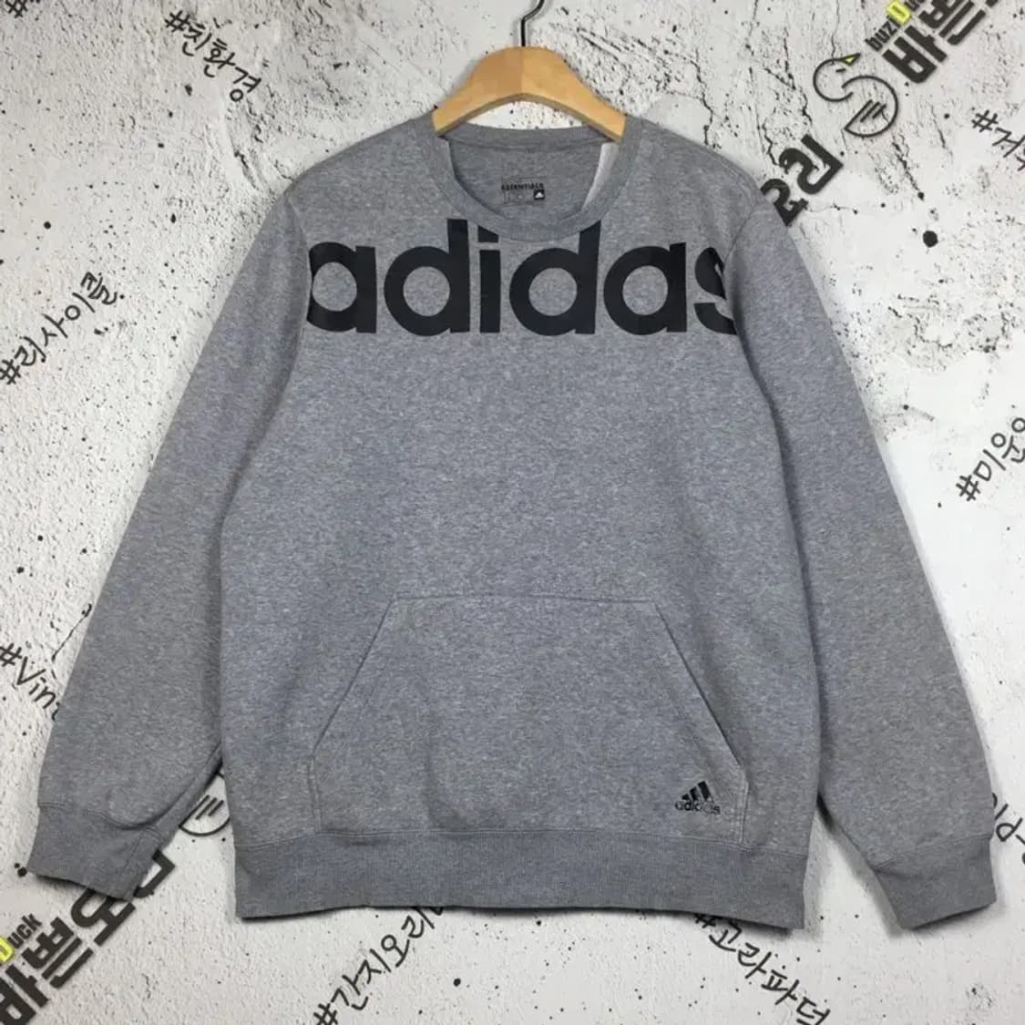 아디다스 에센셜 기모 포켓 맨투맨 라이트 그레이 105 2200237 상품이미지1