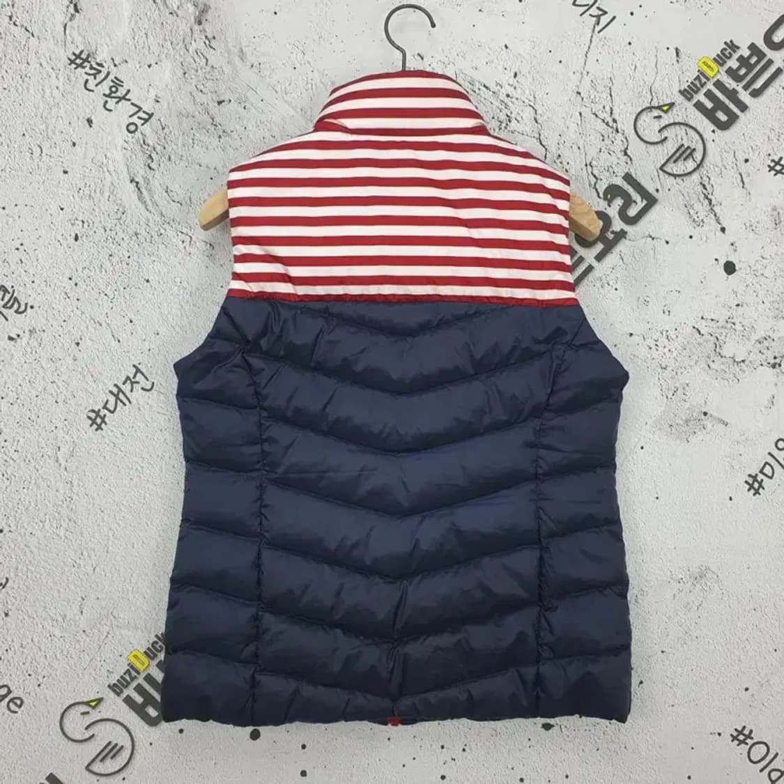 JDX 덕다운 골프 패딩 조끼 스트라이프 네이비 3400098 상품이미지2