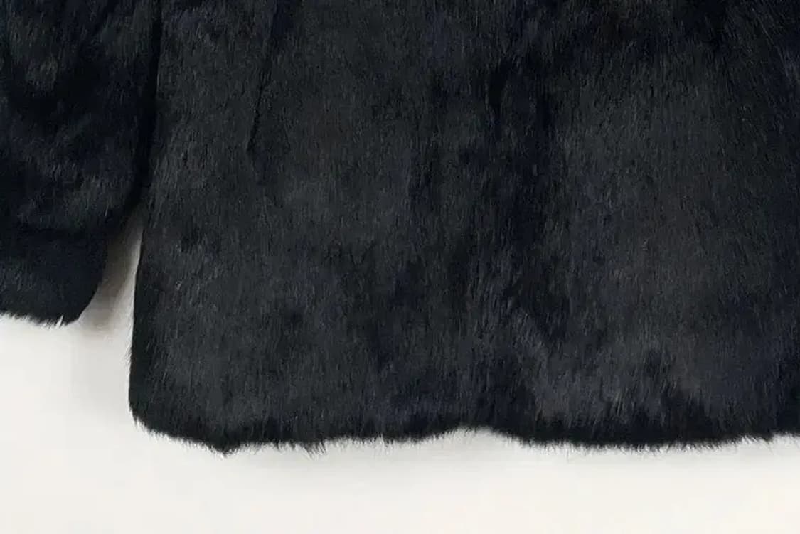 LEEGA 100% 리얼 토끼털 반코트 블랙 3400094 상품이미지6