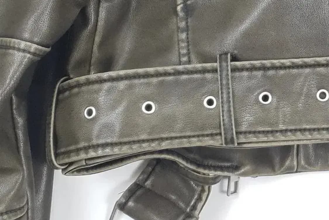 자라 ZARA 레더 크롭 바이커 자켓 오버핏 그레이 3400072 상품이미지8