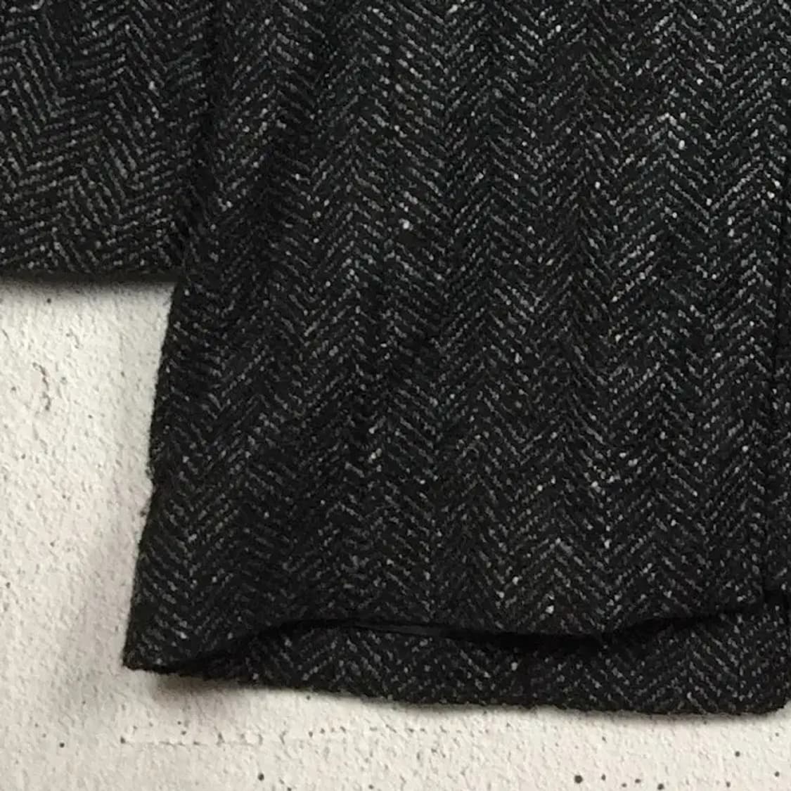 커스텀멜로우 헤링본 울혼방 슬림 싱글 코트 블랙 105 3200079 상품이미지6