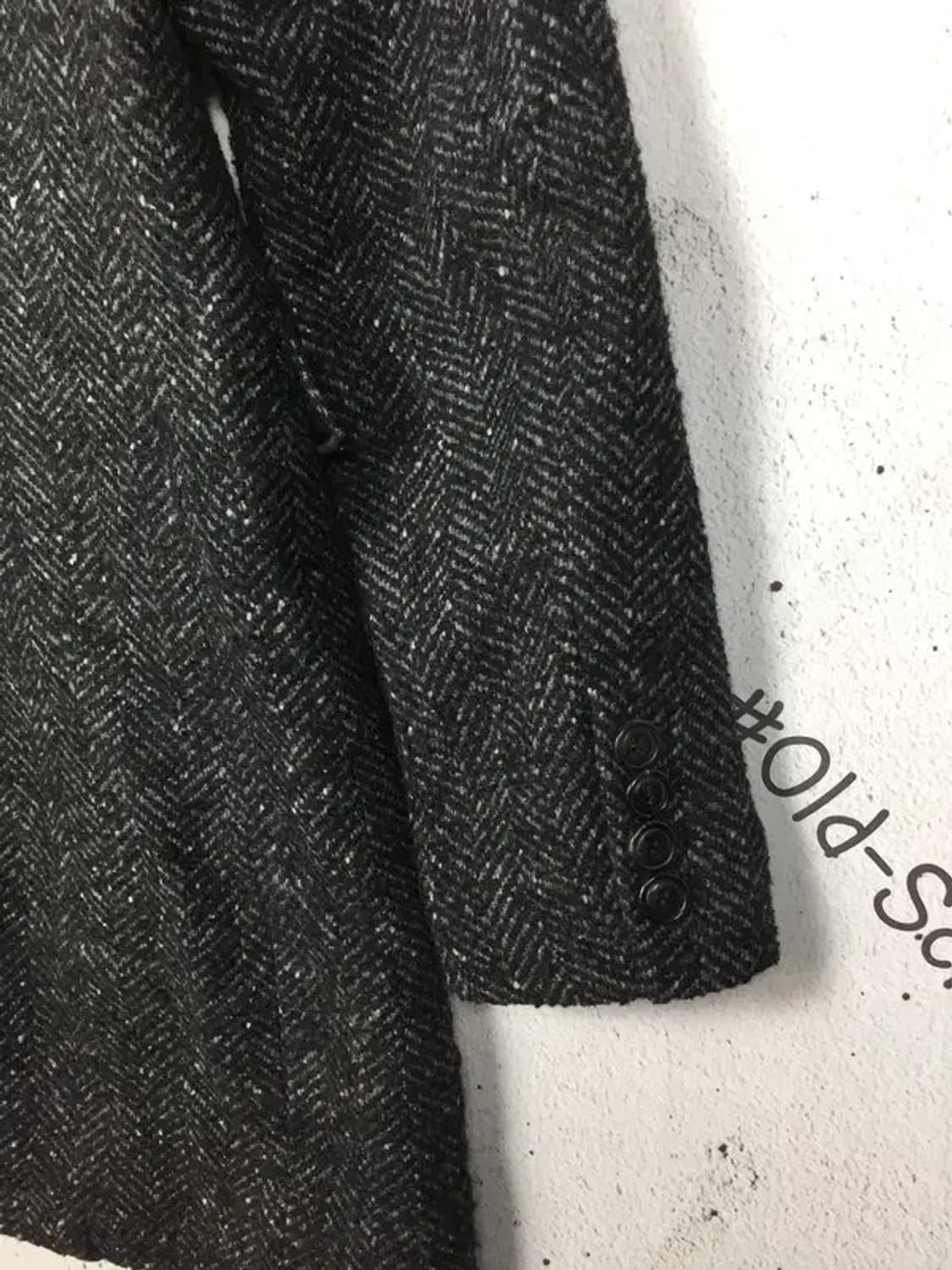 커스텀멜로우 헤링본 울혼방 슬림 싱글 코트 블랙 105 3200079 상품이미지7