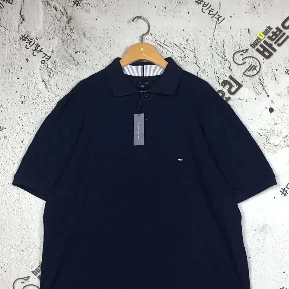 [새상품] 타미힐피거 반팔 카라티 네이비 XL 1000512 상품이미지4