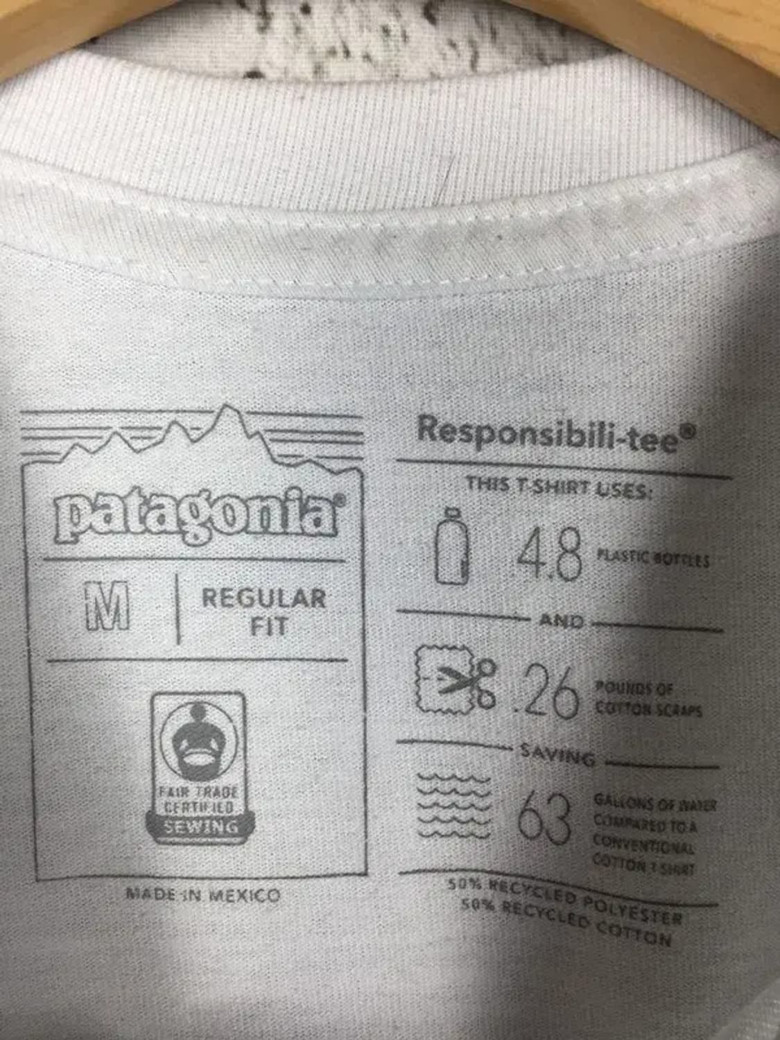 파타고니아 레귤러핏 라운드 포켓 반팔 티 화이트 M 1000520 상품이미지7
