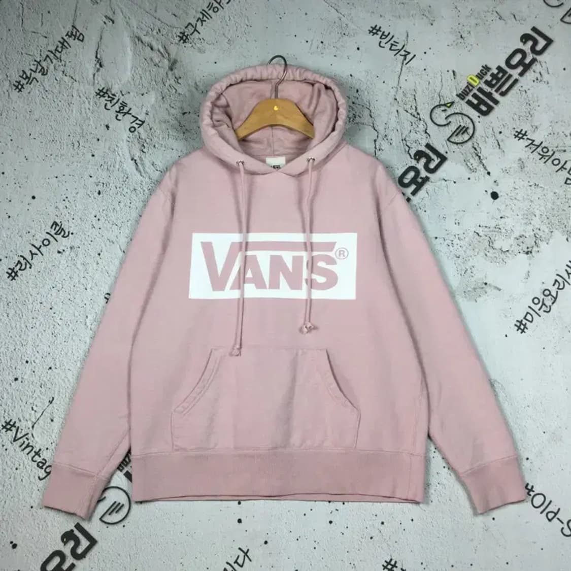 반스 스퀘어 빅로고 약기모 후드티 라이트 핑크 M 2300231 상품이미지1