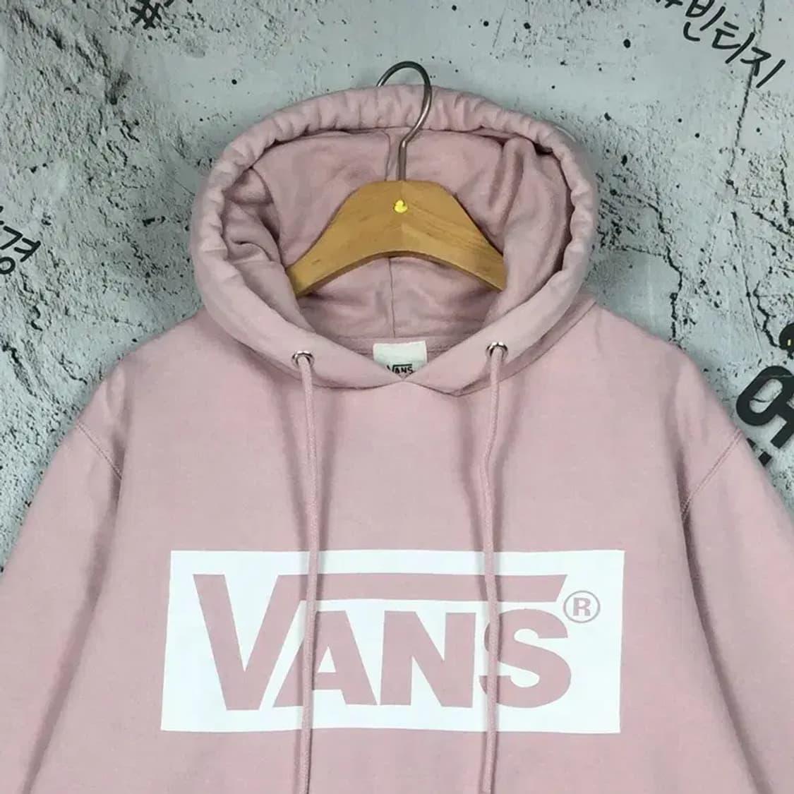 반스 스퀘어 빅로고 약기모 후드티 라이트 핑크 M 2300231 상품이미지5