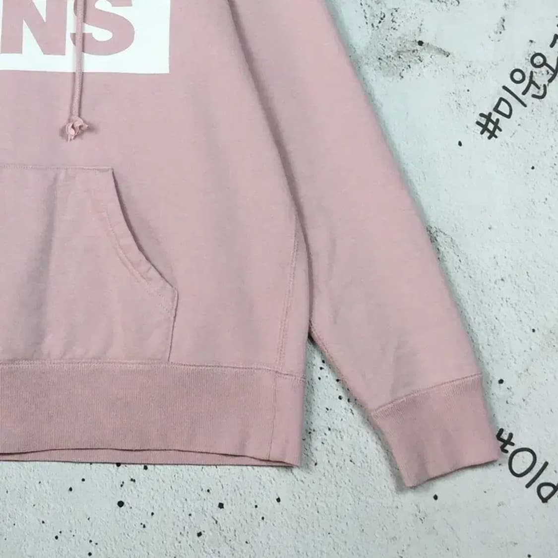 반스 스퀘어 빅로고 약기모 후드티 라이트 핑크 M 2300231 상품이미지7