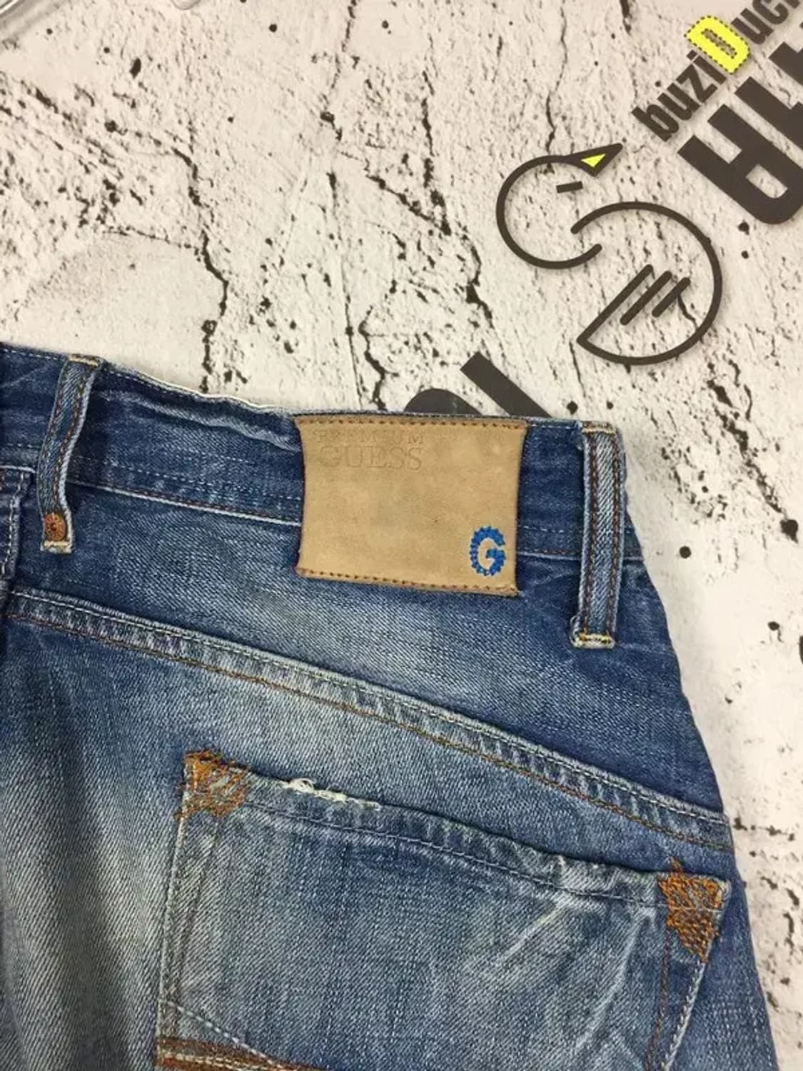 게스 프리미엄 워싱 데님 청바지 중청 W32 4100074 상품이미지6