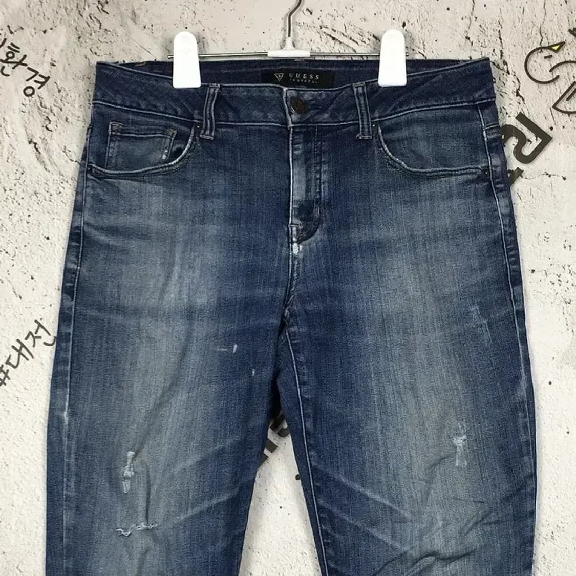 게스 워싱 데님 스판 청바지 중청 W30 4100077 상품이미지4
