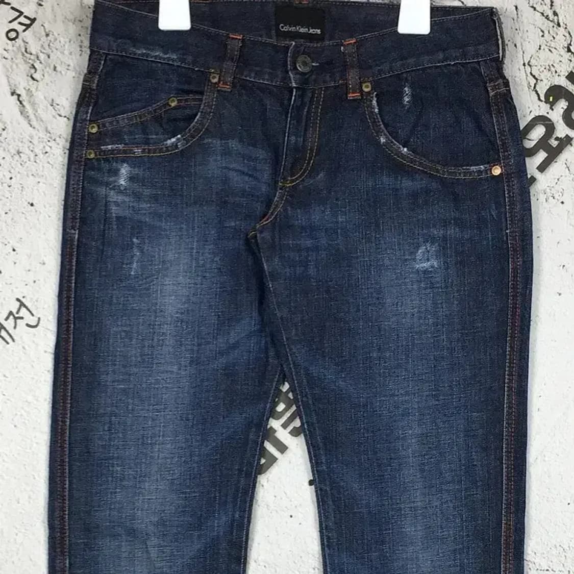 캘빈클라인 CK 워싱 데님 청바지 중청 28X32 4100090 상품이미지4