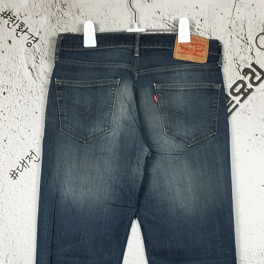 리바이스 511 슬림 워싱 데님 청바지 중청 W30 L34 4100087 상품이미지5