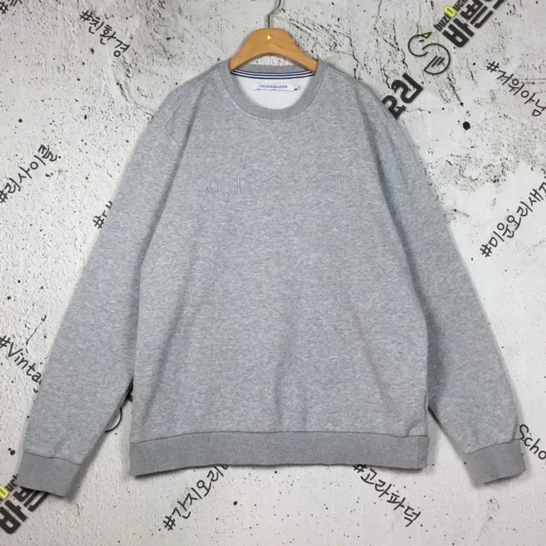 캘빈클라인 CK 캐쥬얼 기모 맨투맨 라이트 그레이 L 2200248 상품이미지1