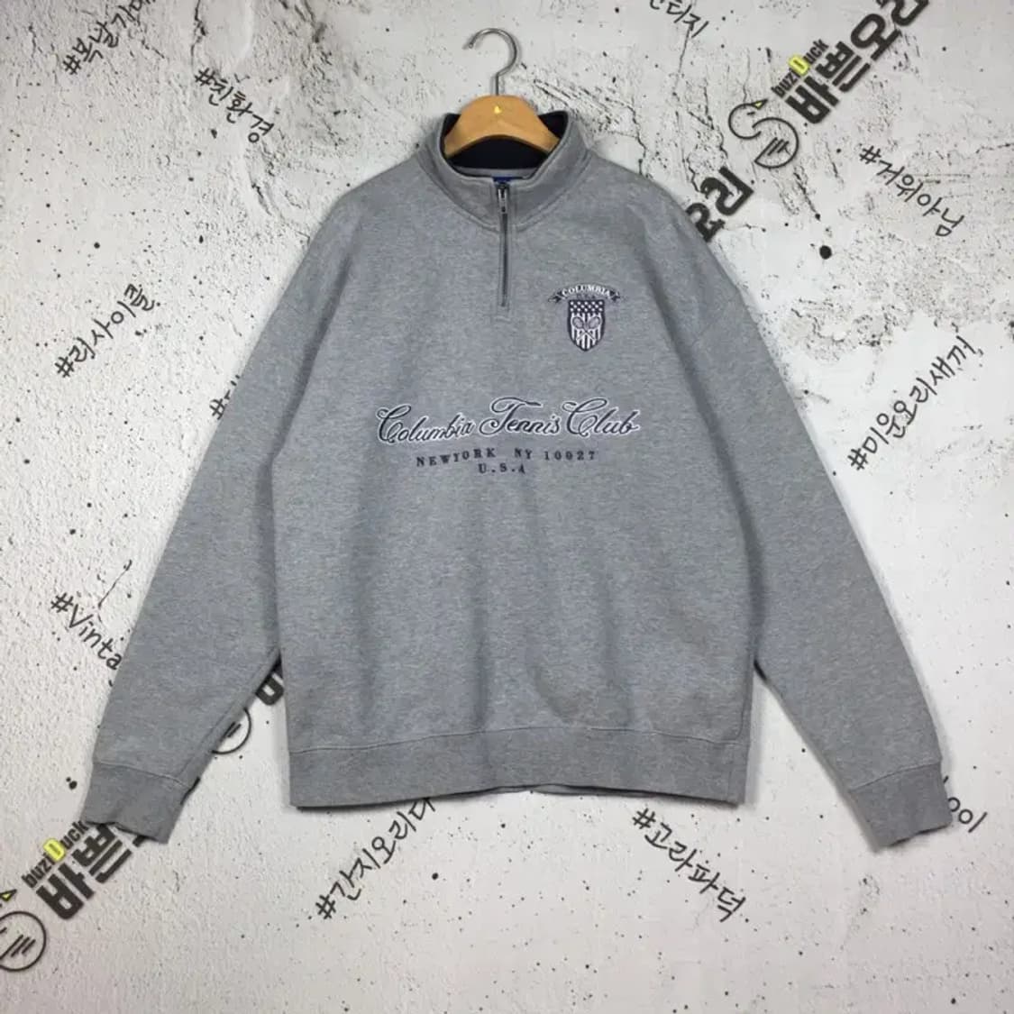 콜롬비아 테니스클럽 반집업 맨투맨 그레이 M(95) 2200250 상품이미지1