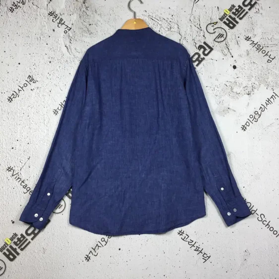 빈폴 헨리넥 마재질 셔츠 네이비 95 1100343 상품이미지2